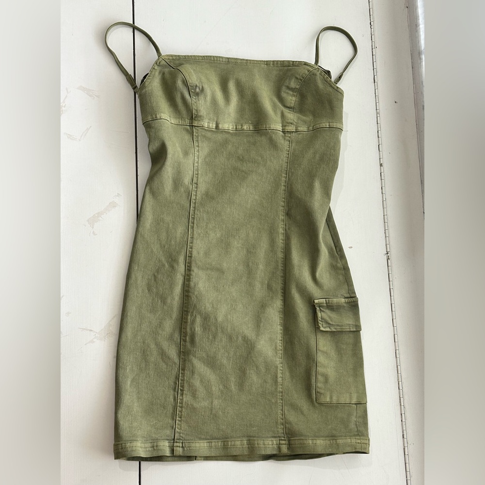 Urban outfitter denim army green dress; size small